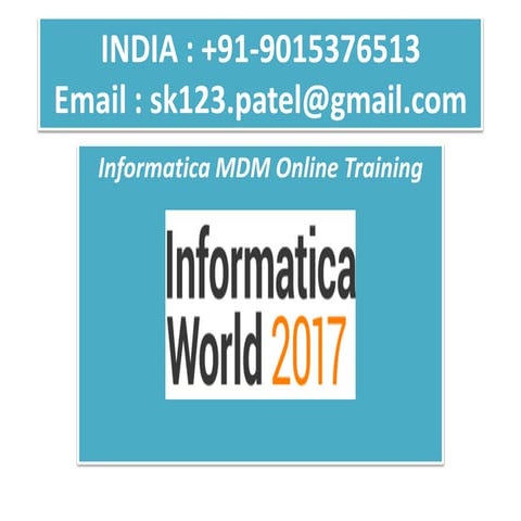 Informatica MDM online classes
