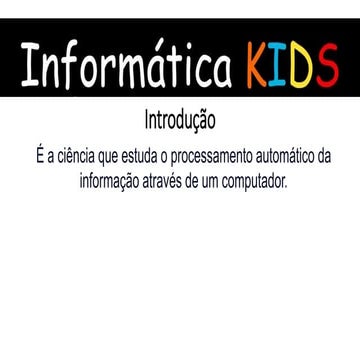 Noções básicas de informática para crianças | PPTX
