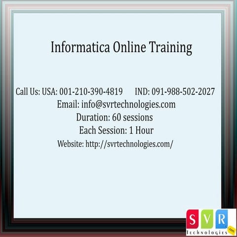 Informatica Online Training