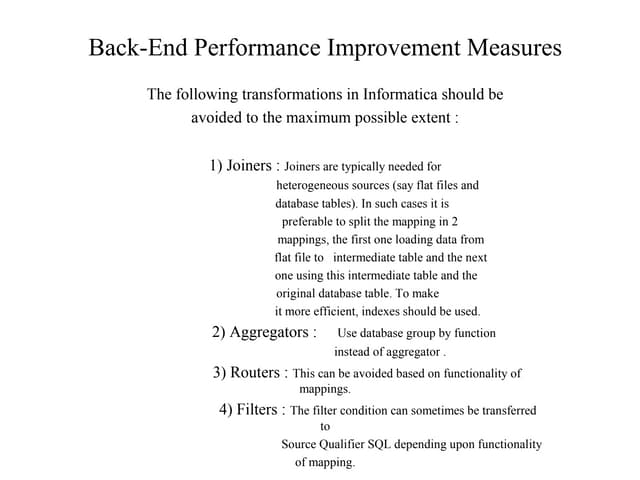 Informatica perf points