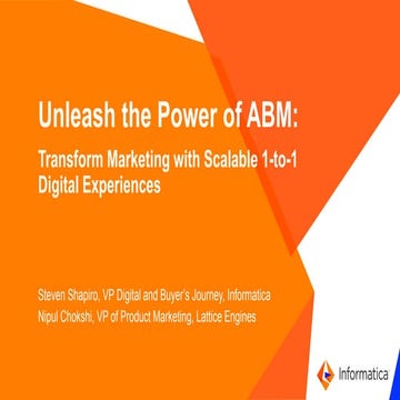 Unleash the Power of ABM: Informatica Transforms its Marketing with Scalable ...