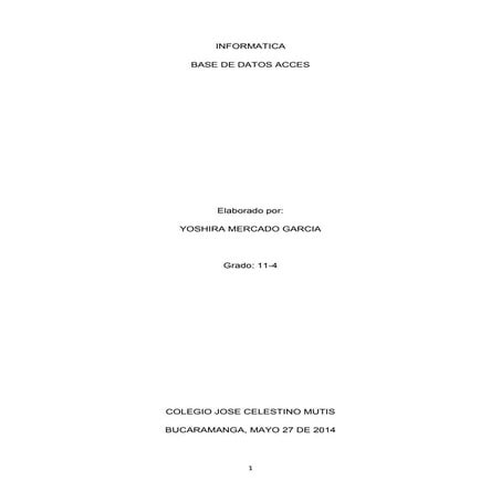 BASE DE DATOS (Informatica Yoshira)