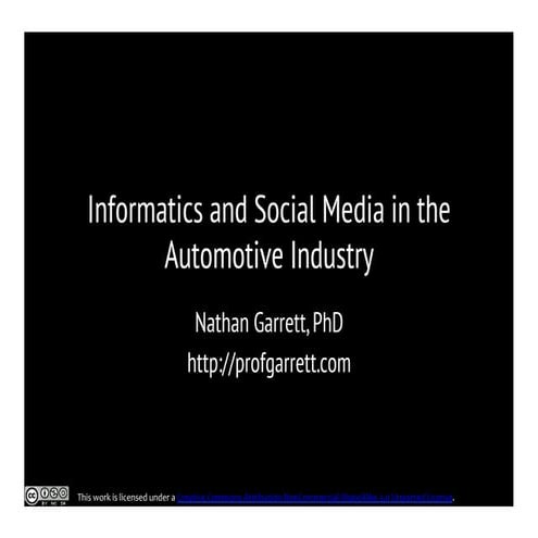 Informatics in the Auto Industry
