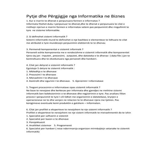 Informatika ne biznes Pr. Mihane Berisha 