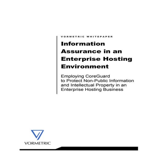 Information Assurance in an Enterprise Hosting Environment