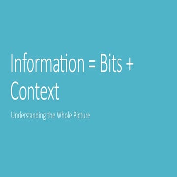 Understanding Information: The Role of Bits and Context in Digital ...
