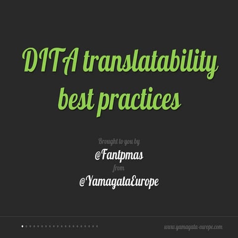 DITA translatability best practices