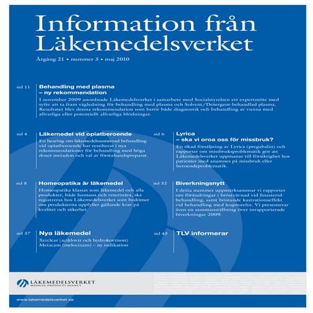 Information från Läkemedelsverket #3 2010