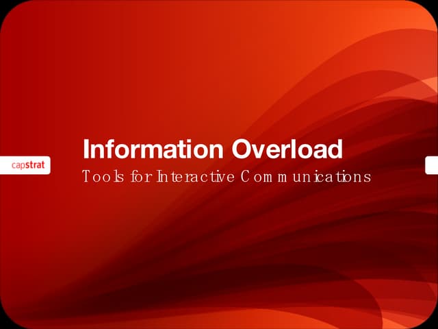Information Overload:  Tools for In...