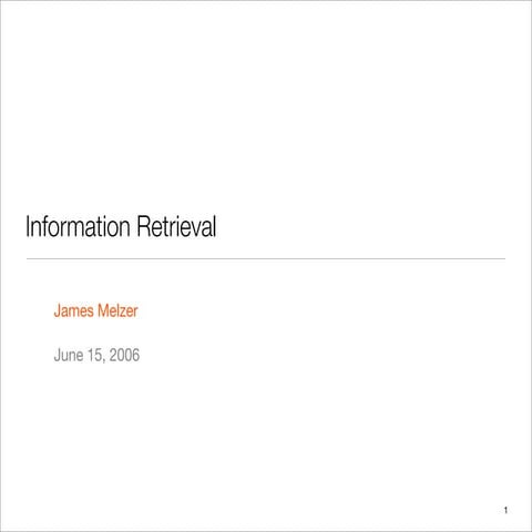 Information Retrieval (for beginners)