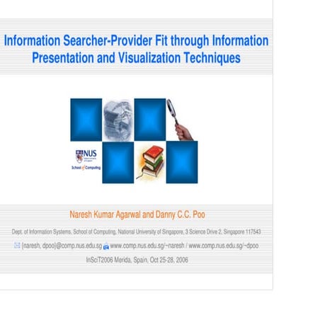 Information Searcher-Provider Fit through Information Presentation and Visual...