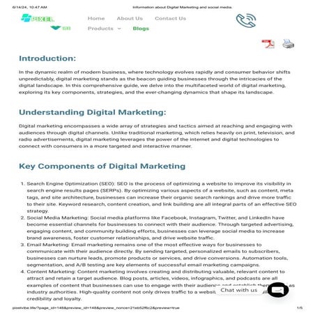 Information about Digital Marketing and social media_(BLOGE) pixelvibe.pdf