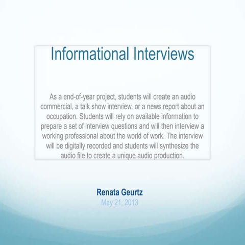 Informational interview lesson plan
