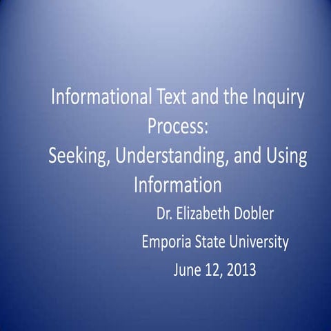 Informational text and the inquiry process2