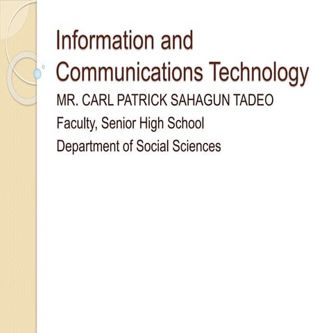 Information and communications technology | PPTX
