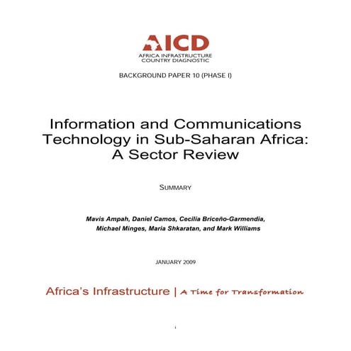 Information and Communications Technology in Sub-Saharan Africa: A ...
