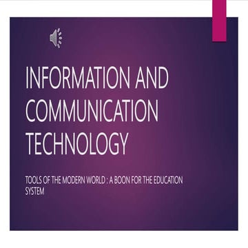 Information and communication technology tools(ict) | PDF