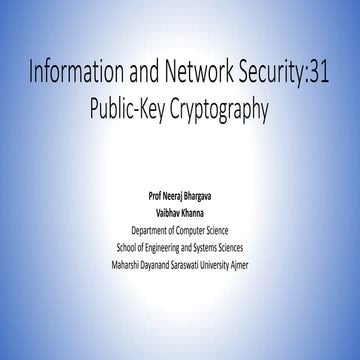 Information and network security 31 public key cryptography | PPT