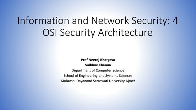 Information and network security  4 osi architecture