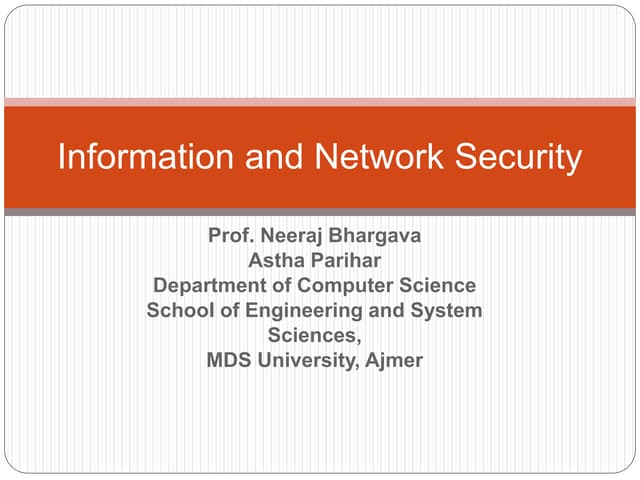 Information and network security ins
