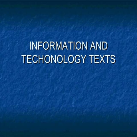 Information and techonology texts