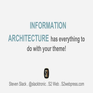Information Architecture has everything to do with your theme!