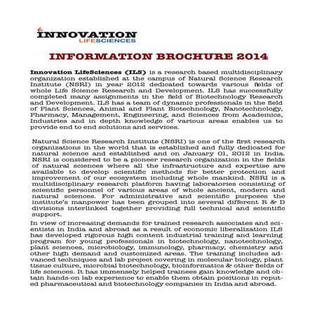 Information Brochure of ILS