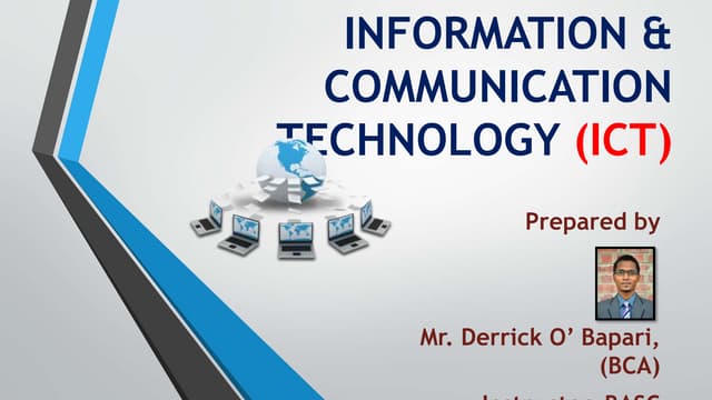 a brief introduction of ict and its components | PPTX