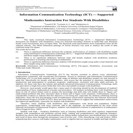 Information communication technology (ict) — supported