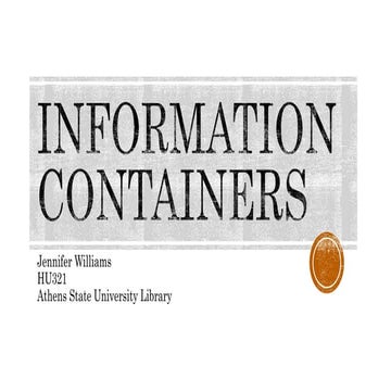 Information containers and citing