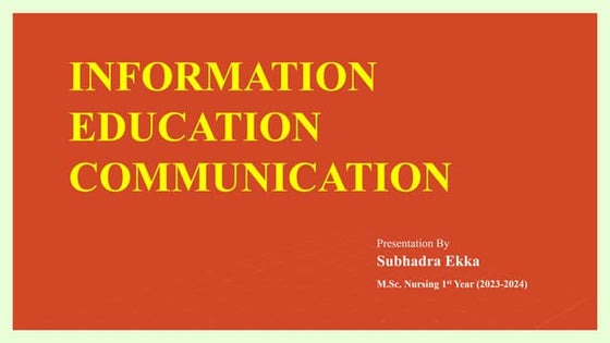 Information education and communication (IEC) | PPTX | Business ...