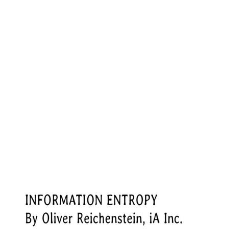 Information entropy