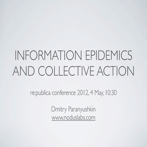 Information Epidemics re:publica conference Berlin