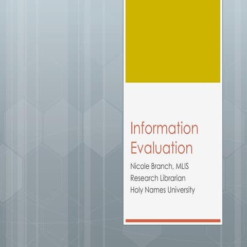 Information Evaluation