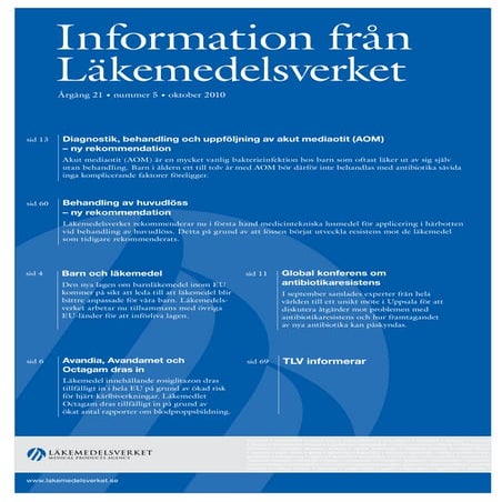 Information från läkemedelsverket nr 5, 2010