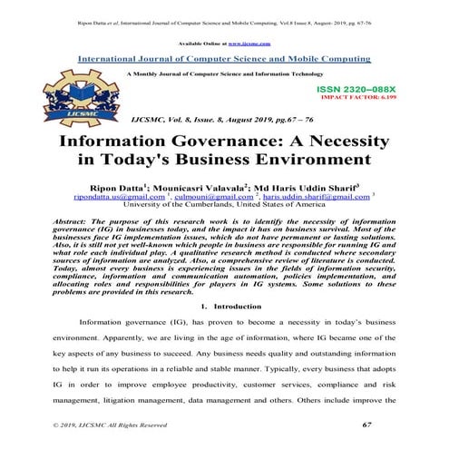 Information governance a_necessity_in_to