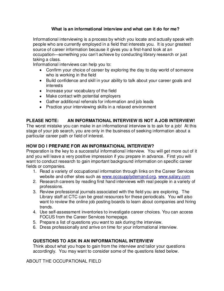 informational interview questions and answers