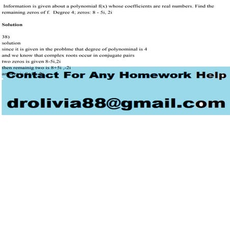 Information is given about a polynomial f(x) whose coefficients are r.pdf
