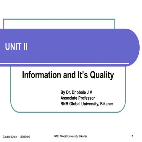 Information & it's quality