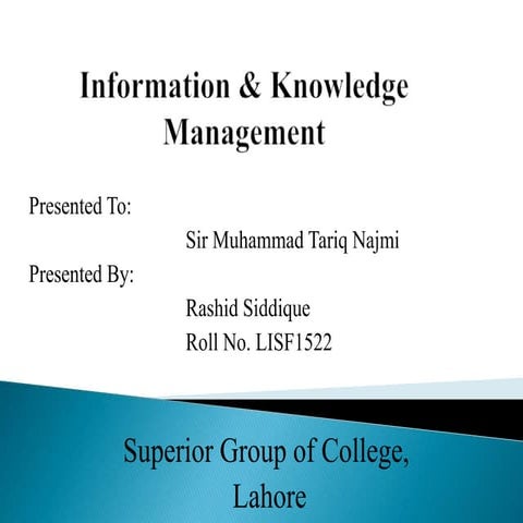 Information & knowledge management