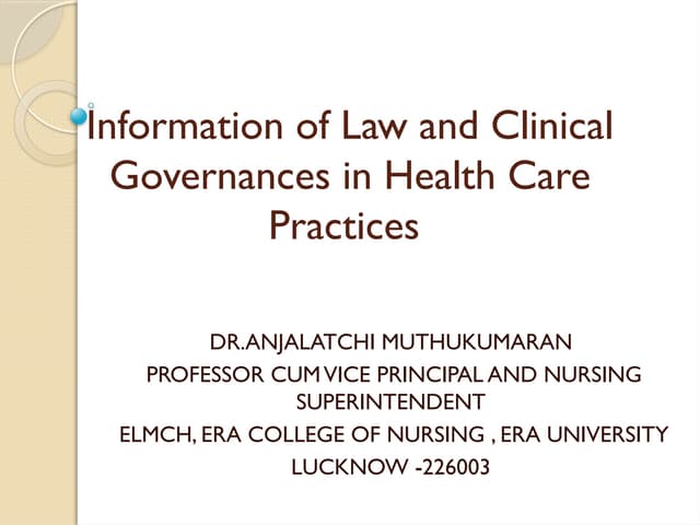 information Law and Clinical Goverances 12.9.23.ppt