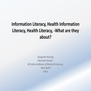 Information literacy, health inform...