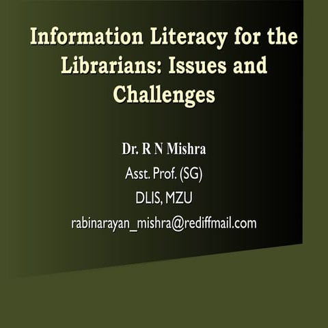Information literacy for the librarians pp