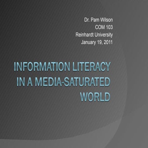 Information literacy in a media-saturated world