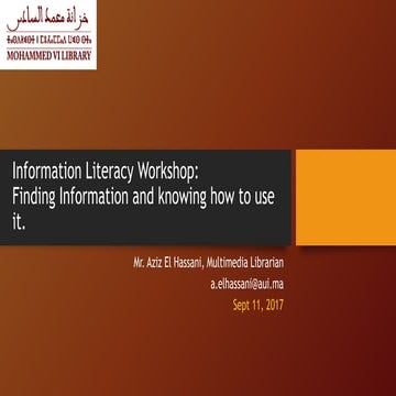 Information literacy workshop_  finding information and knowing how to use it...