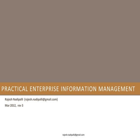 Information management and enterprise architecture