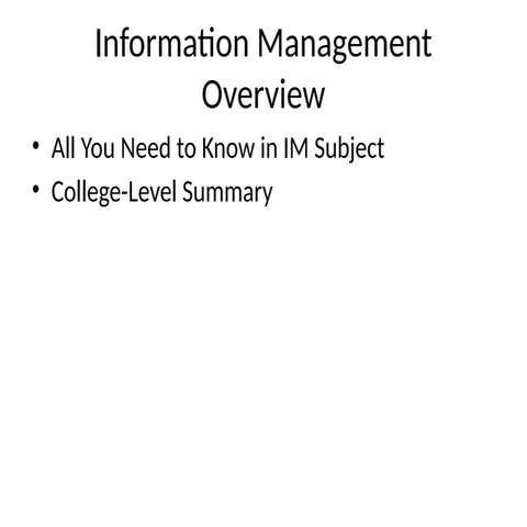 Information management Subject haghjsyvhs