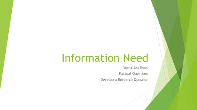 Information need and thesis