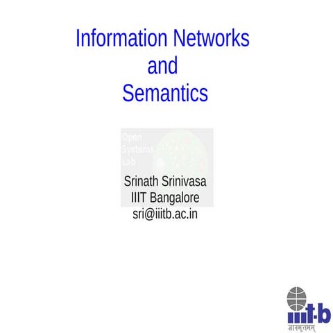 Information Networks and Semantics