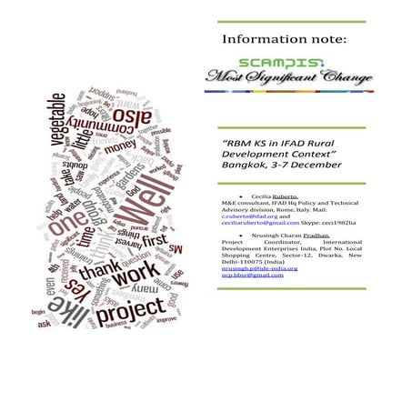 Information note Most Significant Change  - Ruberto/Pradhan